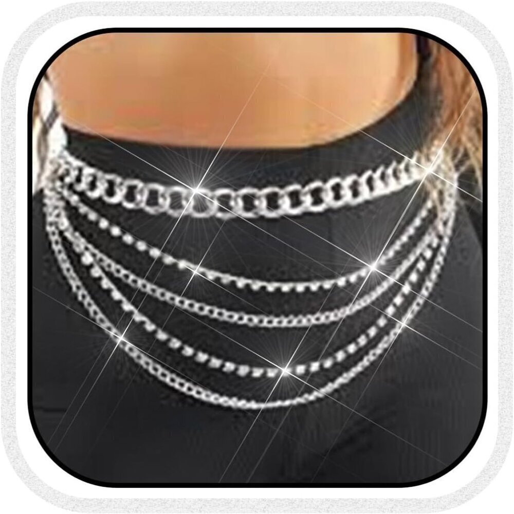 Multilayer Waist Chain Belt Silver Crystal Belly Jewelry Body Accessories for Wo
